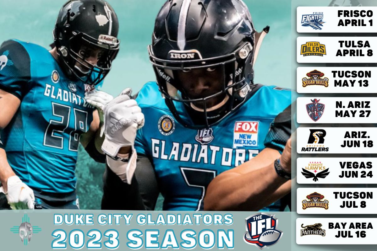 Duke City Gladiators Updated Schedule