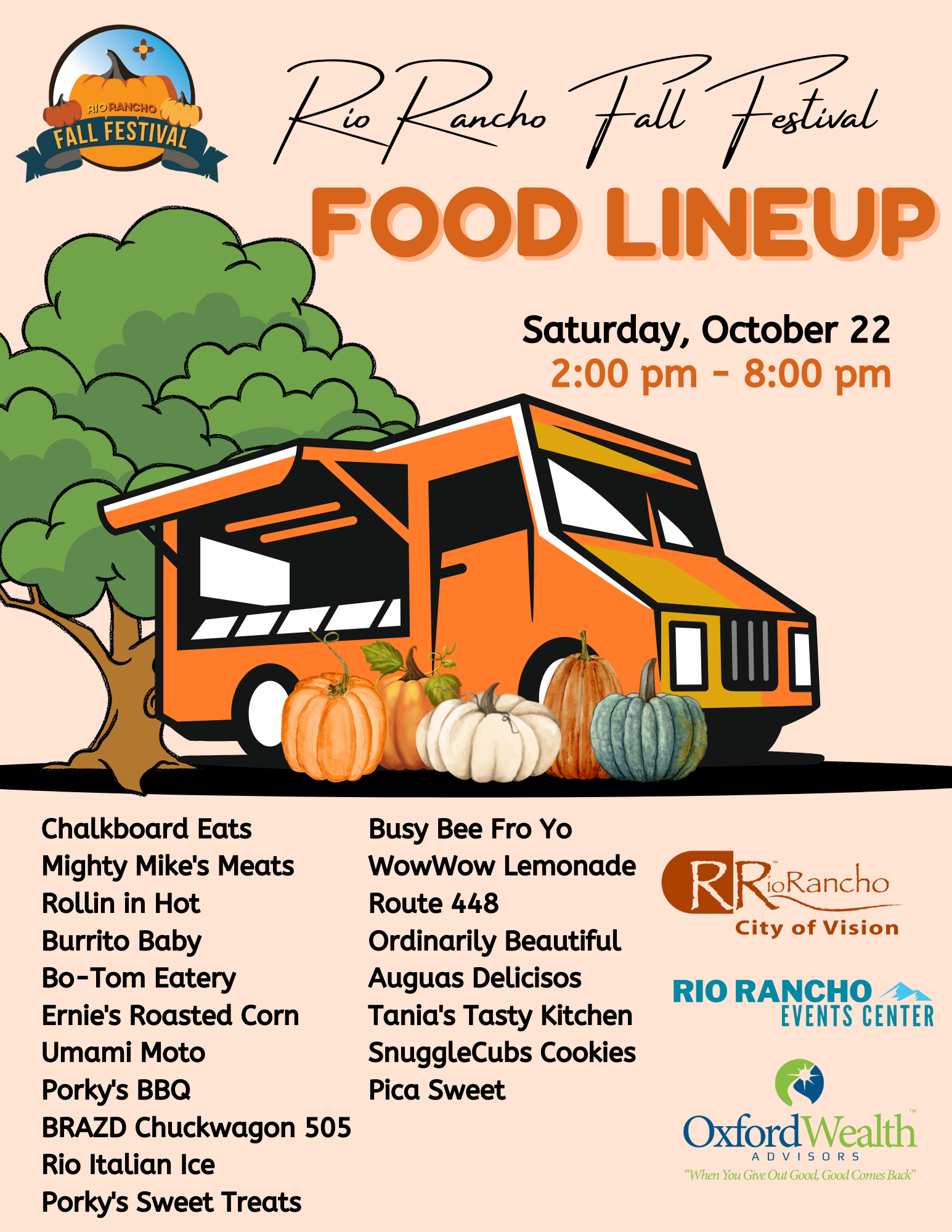 Food Truck Lineup Fall Festival Food Truck Lineup
